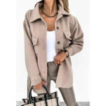 Challen 1PCS corduroy jacket for women,Short coats, shirt jacket, long sleeve tie shirt, corduroy casual shirt
