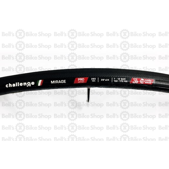 Challenge, 700X24 Mirage Tubular Black Tread, Black Casing 260 TPI, 280 Grams