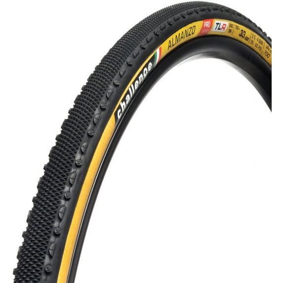 Challenge Almanzo Pro Tire - 700 x 33, Tubeless, Folding, Black/Tan, Handmade