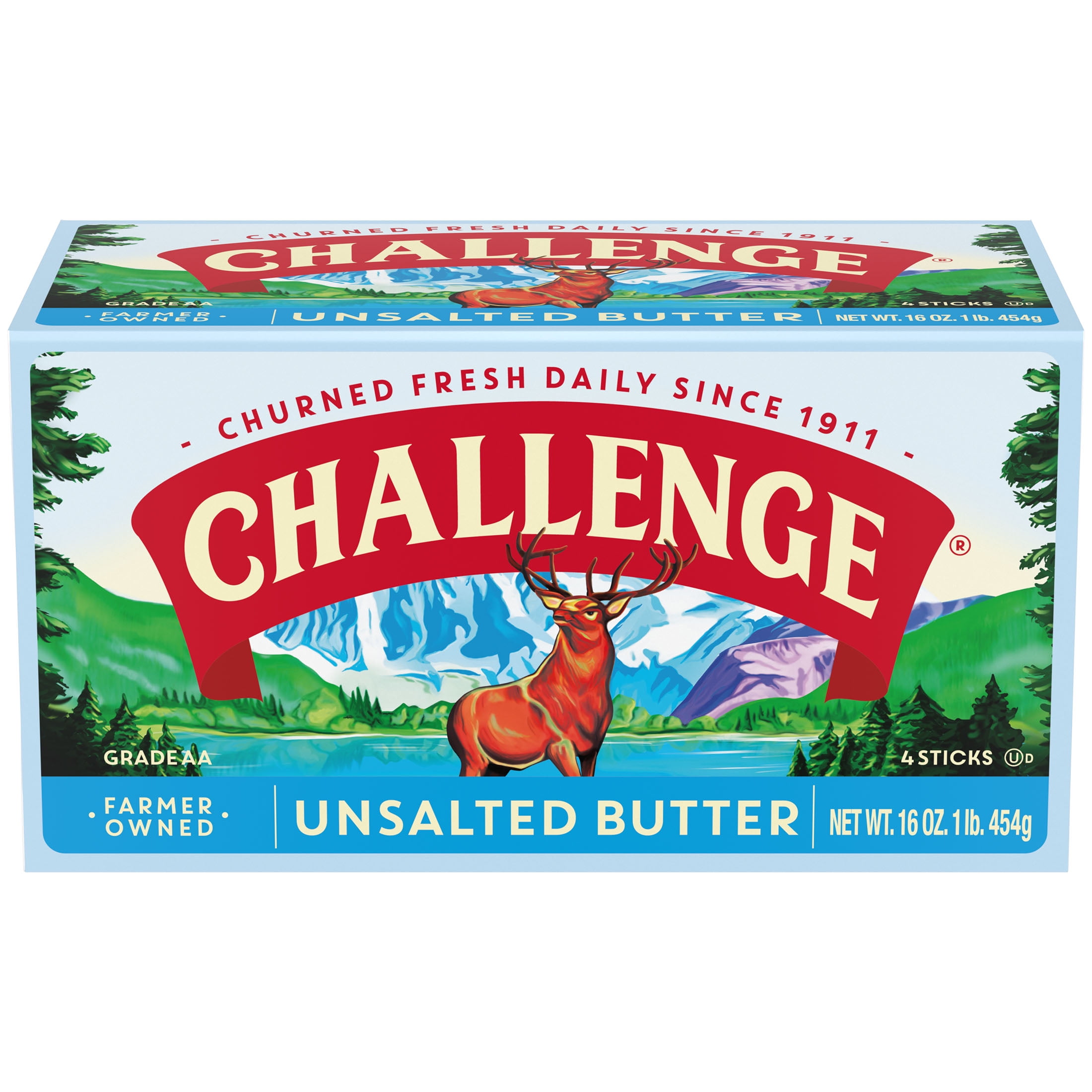Challenge Butter, Unsalted Butter, 16 oz, 4 Sticks