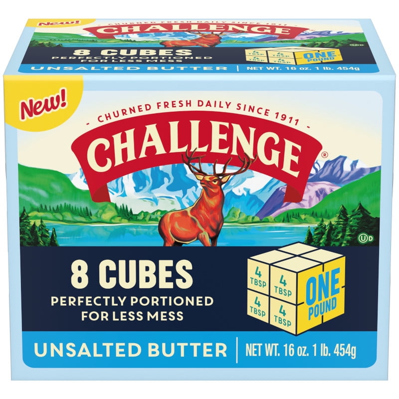 Challenge Unsalted Butter Cube, 16 oz, 8 Cubes