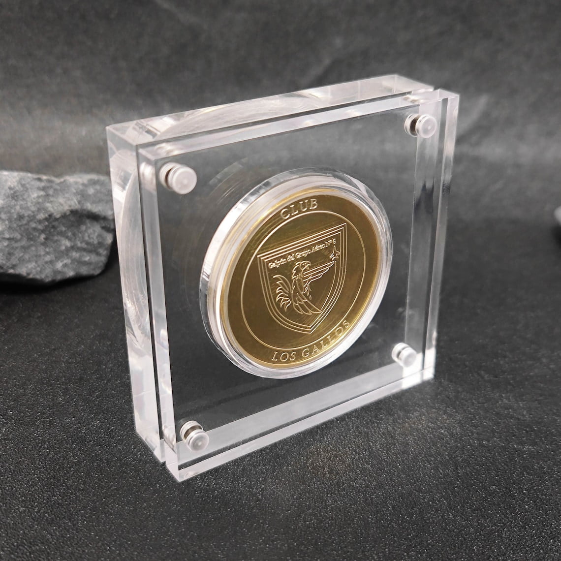 Challenge Coin Display Case (Slot DIA 2") Acrylic Display Case Challenge Coin Holder