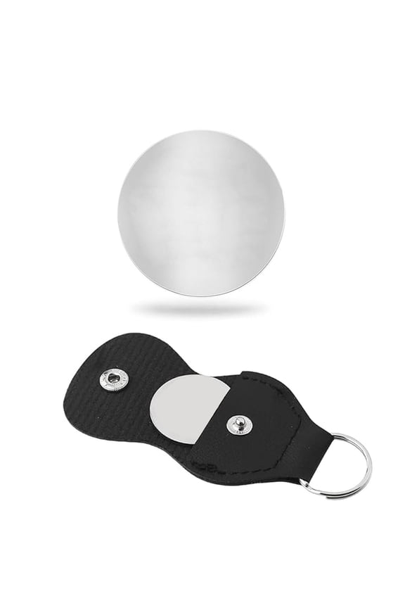 Challenge Decision Coin, Polished Stainless Steel Keychain with Black PU Leather Pocket Pouch, 1 Pack 1.5 Inch Round Coin and Protective Leather Sleeve Set, Portable Pocket EDC for Everyday Decision