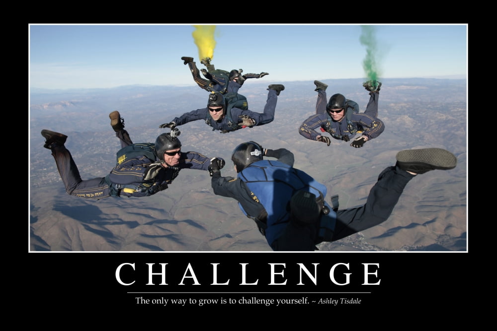 Challenge Inspirational Quote and Motivational Poster Canvas Art - Stocktrek Images (34 x 23)