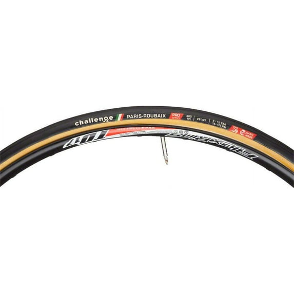 Challenge Paris-Roubaix Pro Tire: Tubular, 700x27, 300tpi, Black/Tan