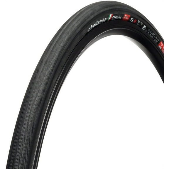 Challenge Strada Pro Tire - 700 x 25, Tubeless, Folding, Black, Handmade