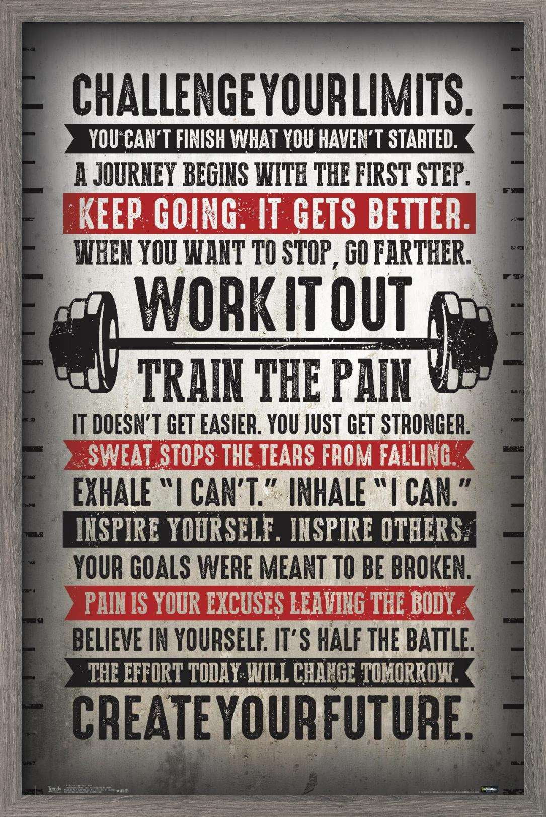 Challenge Your Limits Wall Poster, 14.725" x 22.375", Framed