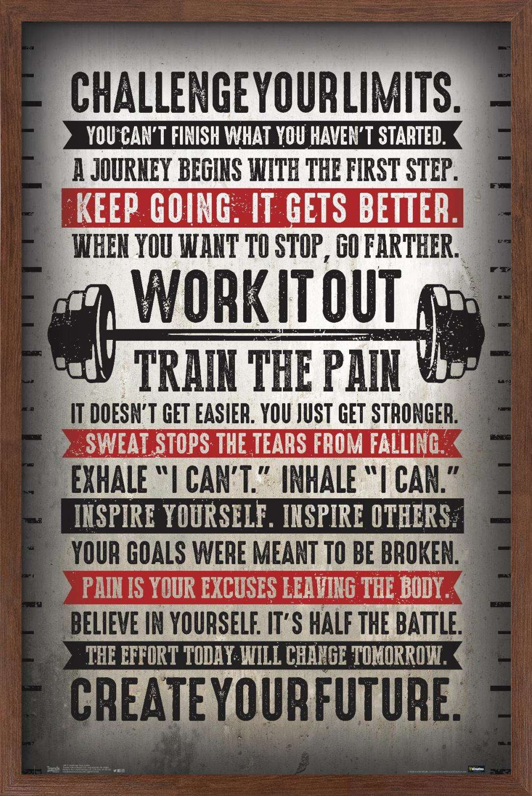 Challenge Your Limits Wall Poster, 14.725" x 22.375", Framed