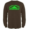 thumbnail image 1 of Challenge Yourself Mens Long Sleeve T Shirt Brown SM, 1 of 1