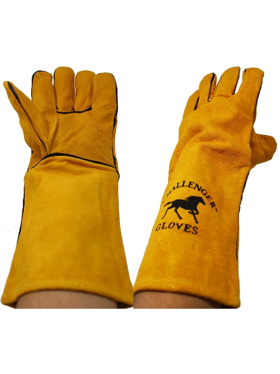 16" Long Suede Leather Heat Resistant Welding Farrier Gloves 101TS03-16
