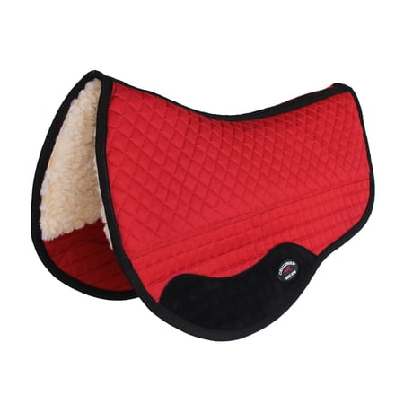 Challenger 28" x 30" Western Quilted Fleece Padded Barrel Saddle Pad Red 39107