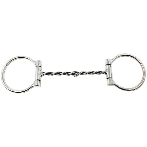 Challenger 4.5" Mouth Twisted Wire D-Ring Snaffle Horse Bit 35504A