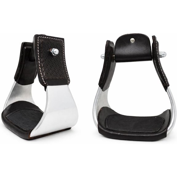 Challenger 5 3/8" Wide Western Saddle Aluminium Bell Roper Stirrups 51133BR