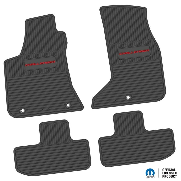 Challenger Floor Mats 17 24 Dodge Challenger AWD 4 Piece Custom Vintage Scene w Challenger Insert Black w Red Insert FlexTread Walmart
