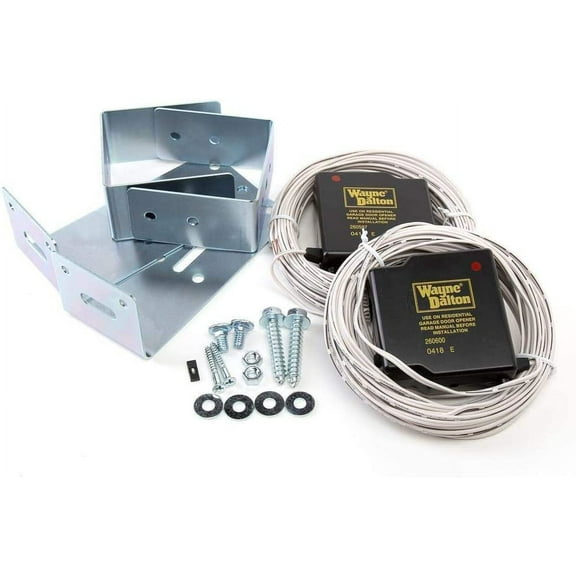 Challenger Garage Door Opener Infrared Safety Beam Sensors Kit, Wayne Dalton Garage Doors Parts, Includes Sensor with Wires, Mounting Brackets, Replacement for Part P1552, Black