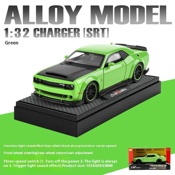 Challenger Hellcat Toy Car for 1: 32 Scale Die Cast Metel Cars Toy Pull Back Hellcat Model Cars With Sound and Light Hellc