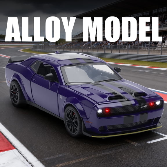 Challenger Hellcat Toy Car for 1: 32 Scale Die Cast Metel Cars Toy Pull Back Hellcat Model Cars With Sound and Light Hellc