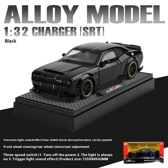 Challenger Hellcat Toy Car for 1: 32 Scale Die Cast Metel Cars Toy Pull Back Hellcat Model Cars With Sound and Light Hellc