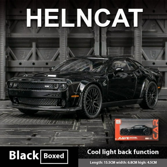 Challenger Hellcat Toy Car for 1: 32 Scale Die Cast Metel Cars Toy Pull Back Hellcat Model Cars With Sound and Light Hellc