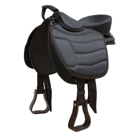 Challenger Horsewear Western Horse Bareback Treeless Horse Saddle, Brown