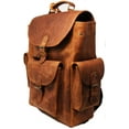 thumbnail image 1 of Challenger Leather Backpack Multipurpose Travel Bag Casual Dark Brown 18AA07BR, 1 of 3