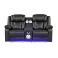 thumbnail image 1 of Challenger Modern LED Recliner Loveseat with console bluetooth speaker in Gray, 1 of 6