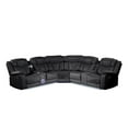 thumbnail image 1 of Challenger Modern Style Recliner Sectional Sofa made with Wood in Black, 1 of 16