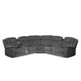 Challenger Modern Style Recliner Sectional Sofa made with Wood in Gray