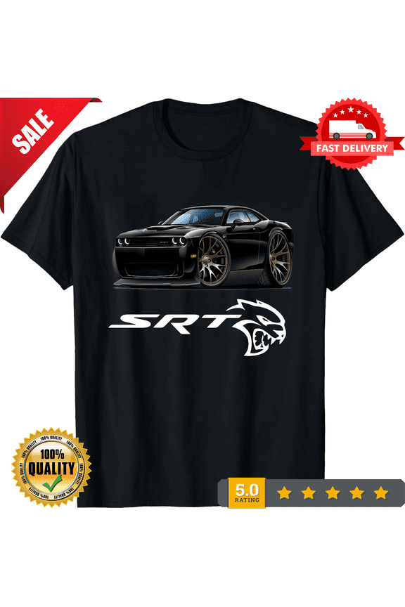 Challenger SRT Hellcat Classic Black Muscle Car Design Tshirt NEW, NEW TRENDING ITEM-TH81035