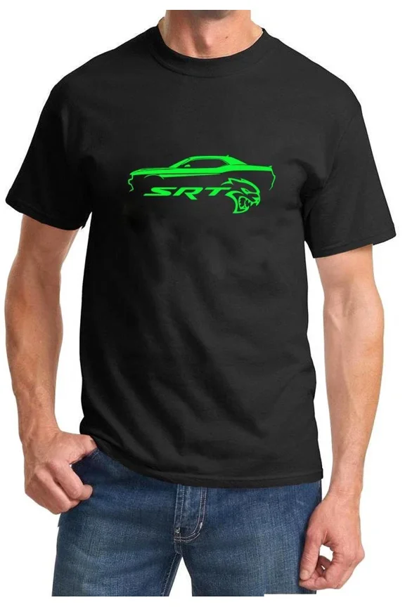 Challenger SRT Hellcat Classic Color Outline Design Tshirt NEW Free Ship