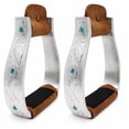 thumbnail image 1 of Challenger Western Saddle Engraved Trail Riding Stirrups w/ Turquoise Rhinestones 51147, 1 of 5