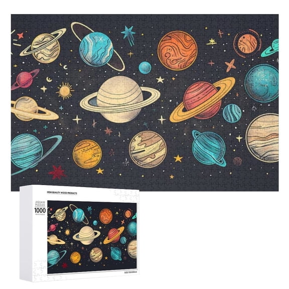 Challenging Cosmic Planet Puzzle – 1000 Pieces for Family Game Nights, Fun Jigsaw Puzzle for All Ages