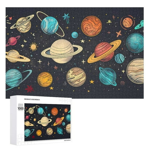 Challenging Cosmic Planet Puzzle – 1000 Pieces for Family Game Nights, Fun Jigsaw Puzzle for All Ages