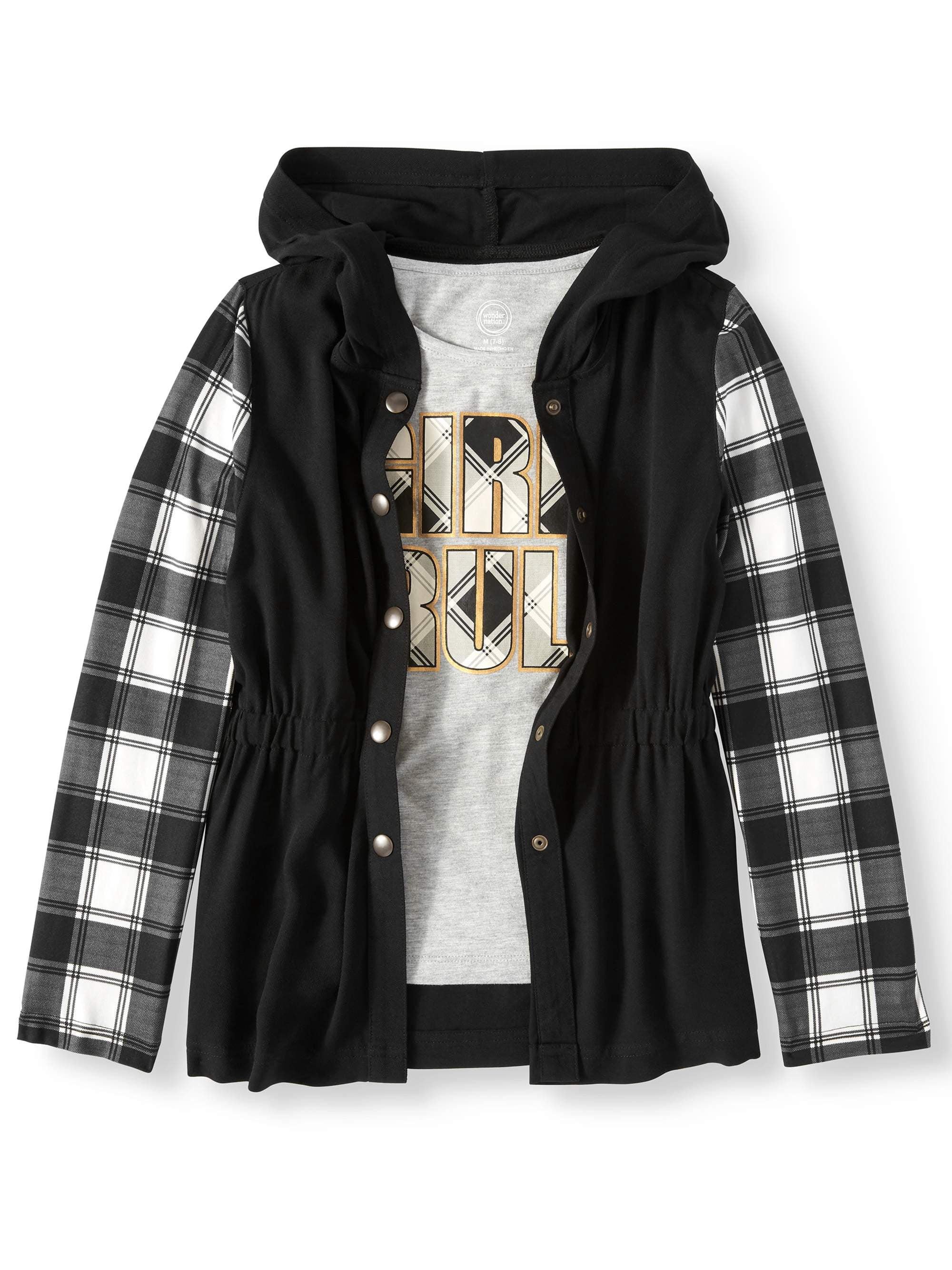 Challis Anorak Jacket and Graphic T-Shirt, 2-Piece Set (Little Girls ...