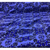 Challis Rayon Apparel Fabric Ikat Blue Black F521