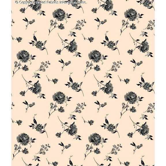 Challis Rayon Printed Aisha, Woven Fabric, Rayon, Dress Fabric (BLUSH/GREY/NAVY, ByYard)
