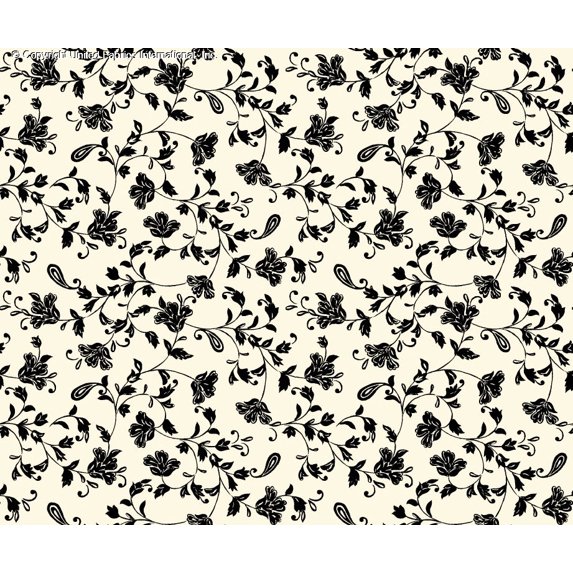 Challis Rayon Printed Dusky, Woven Fabric, Floral Fabric (CREAM/BLACK, ByYard)