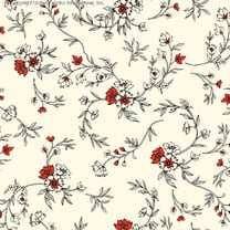 Challis Rayon Printed Fetching, Floral Woven Fabric, Soft Dress Material (CREAM/RED/GREY, ByYard)