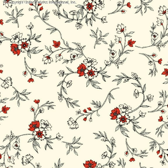 Challis Rayon Printed Fetching, Floral Woven Fabric, Soft Dress Material (CREAM/RED/GREY, ByYard)