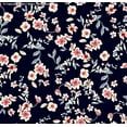 thumbnail image 1 of Challis Rayon Printed Lorca, Floral Fabric, Dress Fabric, Rayon (NAVY/ROSE/DENIM, ByYard), 1 of 4