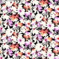 thumbnail image 1 of Challis Rayon Printed Nazly Woven Daisy Floral Dress Fabric (BLACK/FUSCHIA/ORANGE, ByYard), 1 of 3