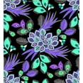thumbnail image 1 of Challis Rayon Printed Villus, Peacock Feather Print, Soft Rayon Fabric by Yard (BLACK/PURPLE/BLUE, ByYard), 1 of 4