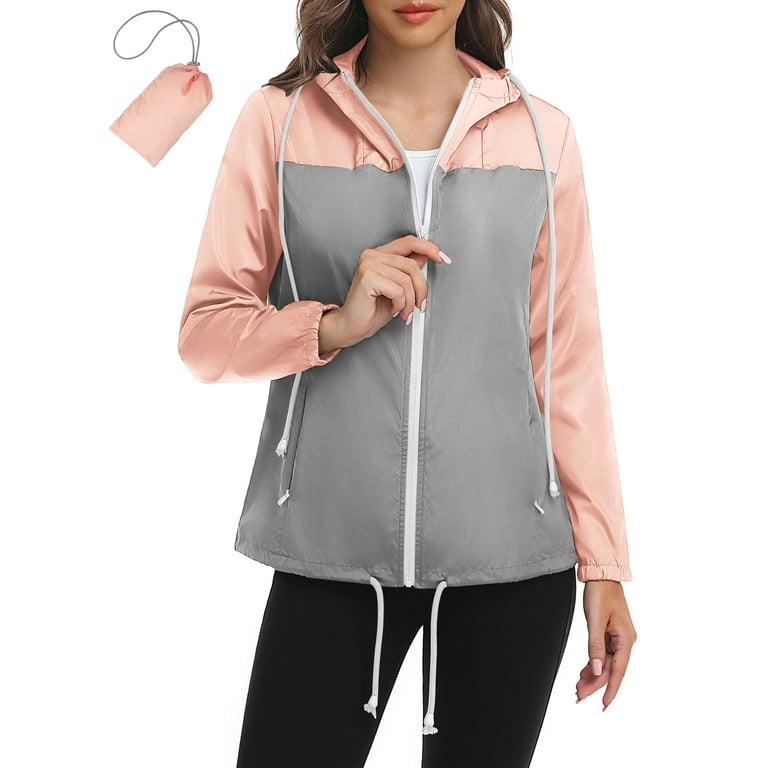Women's color block windbreaker jacket clearance