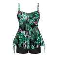 thumbnail image 1 of Chama Paisley Bathing Suits for Women Plus Size Tummy Control Swimsuits Tankini Shorts Swimwear Set, 1 of 7