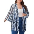 thumbnail image 1 of Chama Plus Size 3/4 Sleeve Kimono Cardigans for Women Summer Open-Front Chiffon Beach Cover Up, 1 of 8