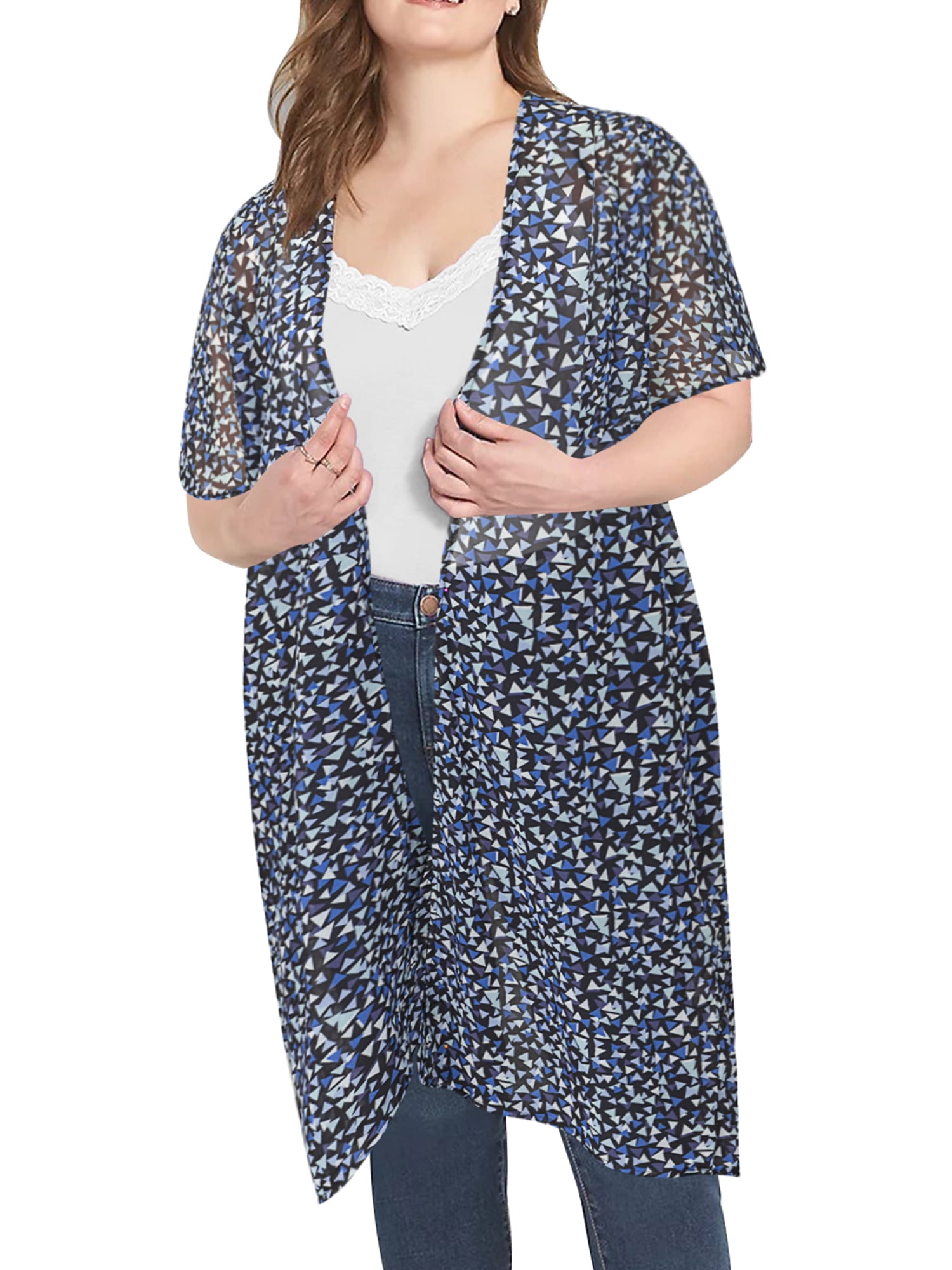 Chama Plus Size Summer Duster Cardigans for Women Open Front