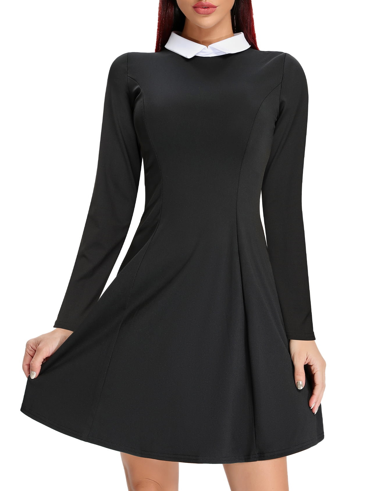 Dresses with collars and long sleeves cheap