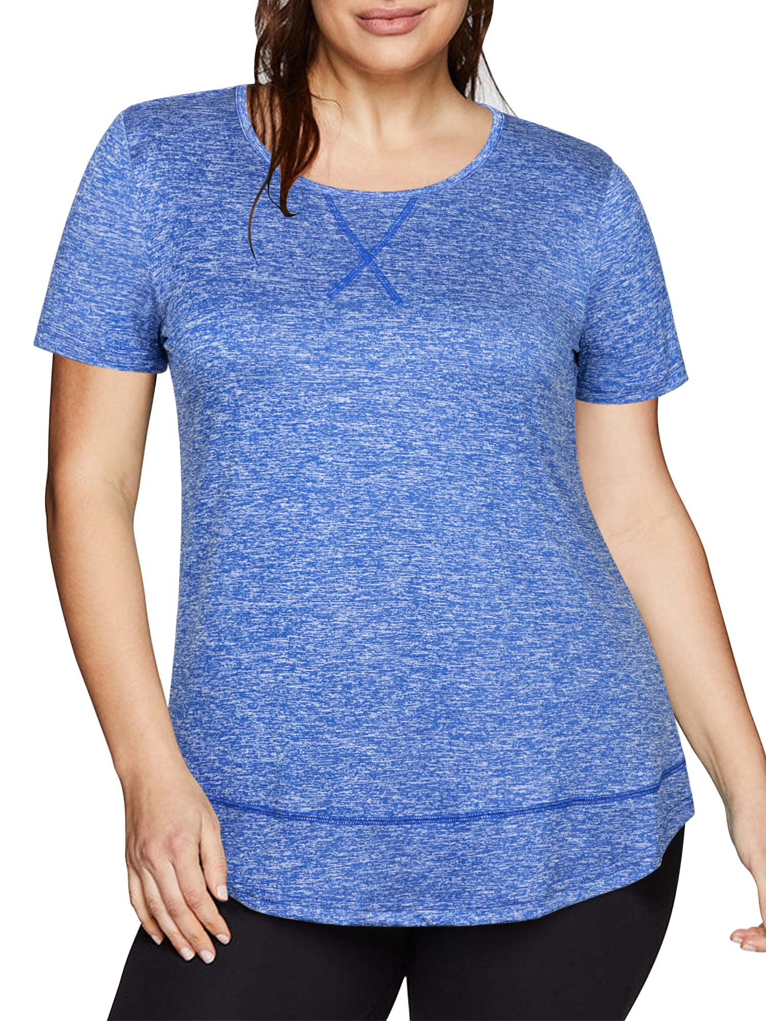 Chama Women's Plus Size Short Sleeve Workout Tops Athletic Sports