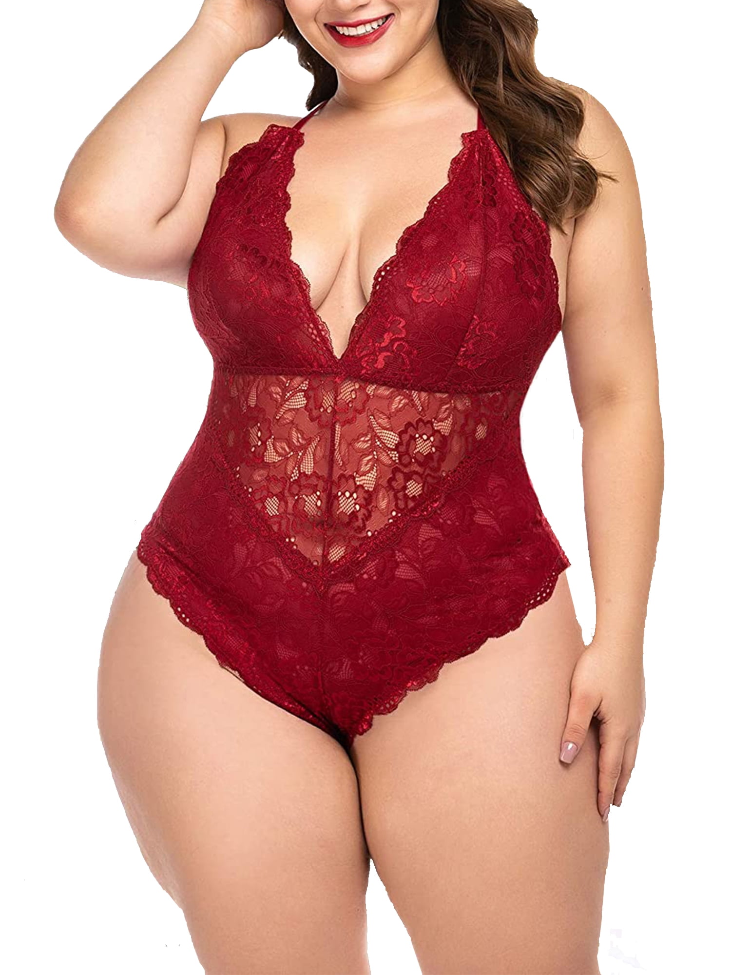Plus Size Bodysuit Sexy Splicing Lace Embroidery Push Up Bra Set Women  Classic Black Underwear Shapewear Bodycon Onesies (Color : Red, Cup Size :  75C) : : Clothing, Shoes & Accessories