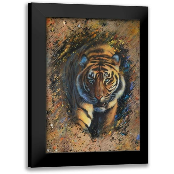 Chamard, Jean-Marc 18x24 Black Modern Framed Museum Art Print Titled - Tiger